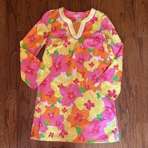 Lilly Pulitzer Hotty Pink Floral Punch Tunic Beach Cover or Dress